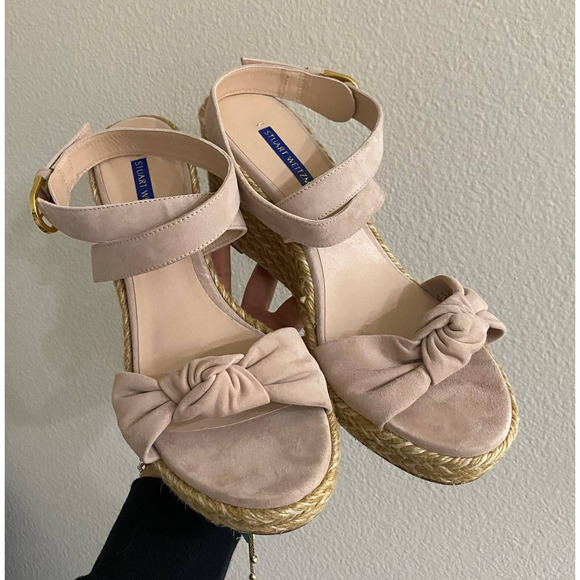 Stuart Weitzman Pink Suede Espadrilles wrap ankle sz 9 - Picture 9 of 9